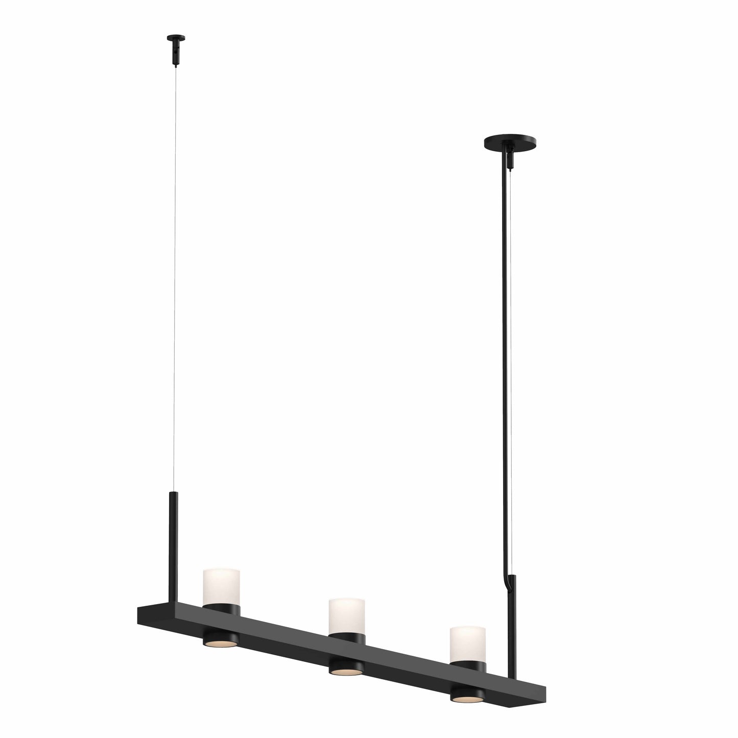 Intervals 3 Light 48" Wide LED Pillar Candle Linear Chandelier