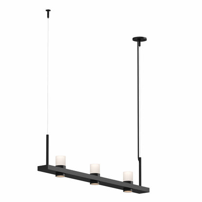 Intervals 3 Light 48" Wide LED Pillar Candle Linear Chandelier