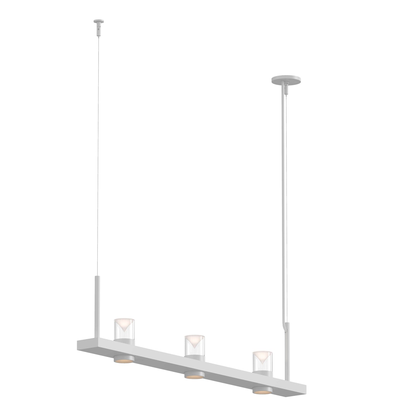 Intervals 3 Light 48" Wide LED Pillar Candle Linear Chandelier