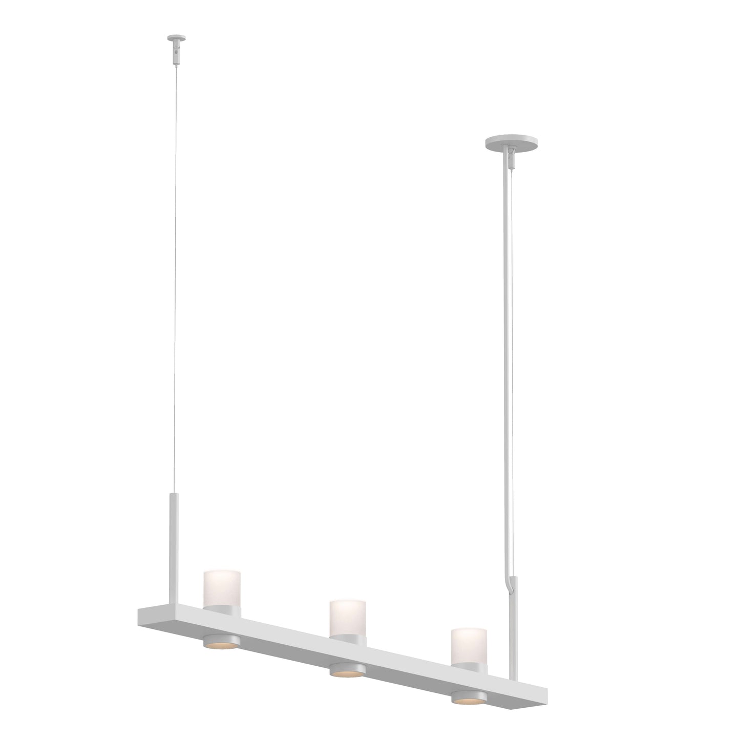 Intervals 3 Light 48" Wide LED Pillar Candle Linear Chandelier