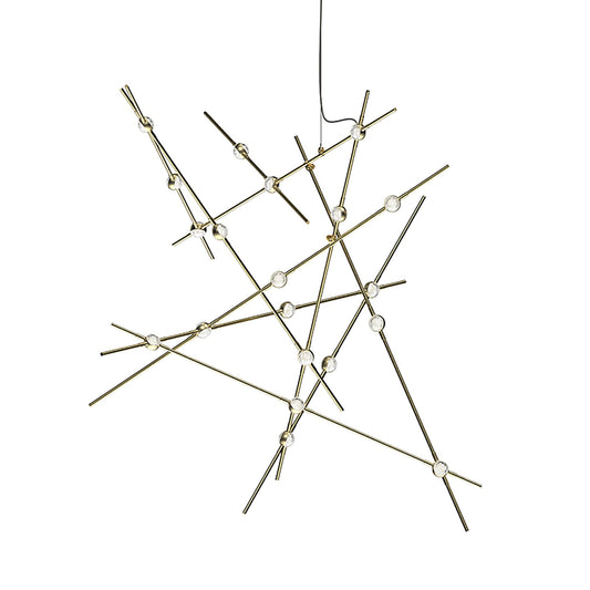 Constellation 20 Light 37" Wide LED Abstract Pendant with Clear Acrylic Shades