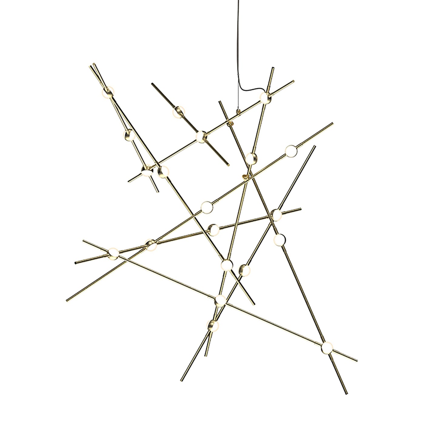 Constellation 20 Light 37" Wide LED Abstract Pendant with White Acrylic Shades