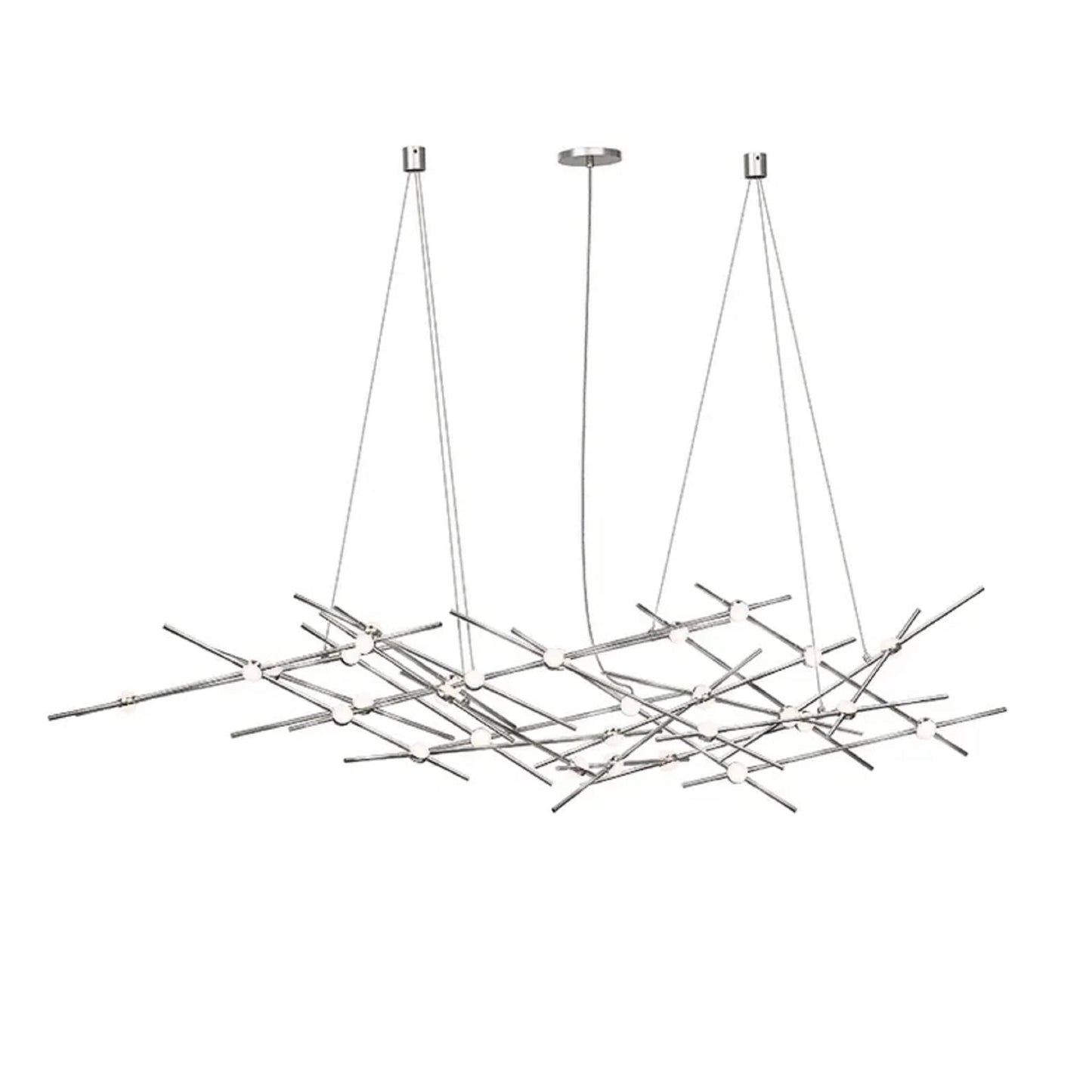 Constellation 25 Light 55" Wide LED Abstract Chandelier with White Acrylic Shades