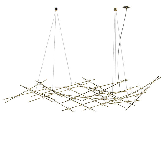 Constellation 44 Light 93" Wide LED Abstract Chandelier with Clear Acrylic Shades