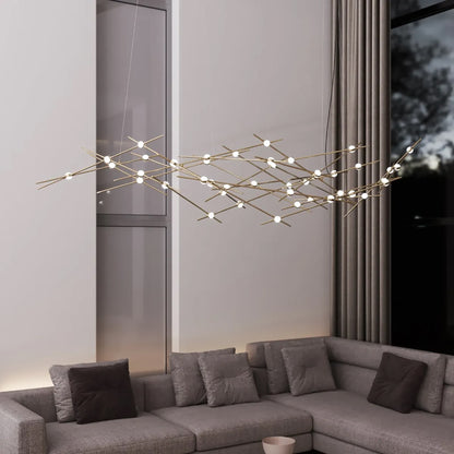 Constellation 44 Light 93" Wide LED Abstract Chandelier with Clear Acrylic Shades