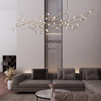 Constellation 44 Light 93" Wide LED Abstract Chandelier with Clear Acrylic Shades