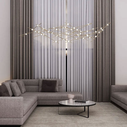 Constellation 44 Light 93" Wide LED Abstract Chandelier with Clear Acrylic Shades