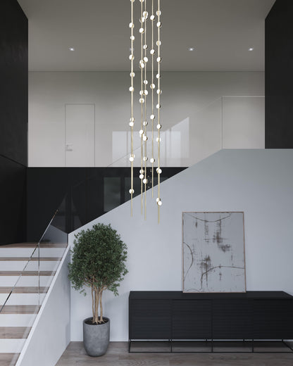 Constellation 55 Light 12" Wide LED Abstract Multi Light Pendant with Clear Acrylic Shades