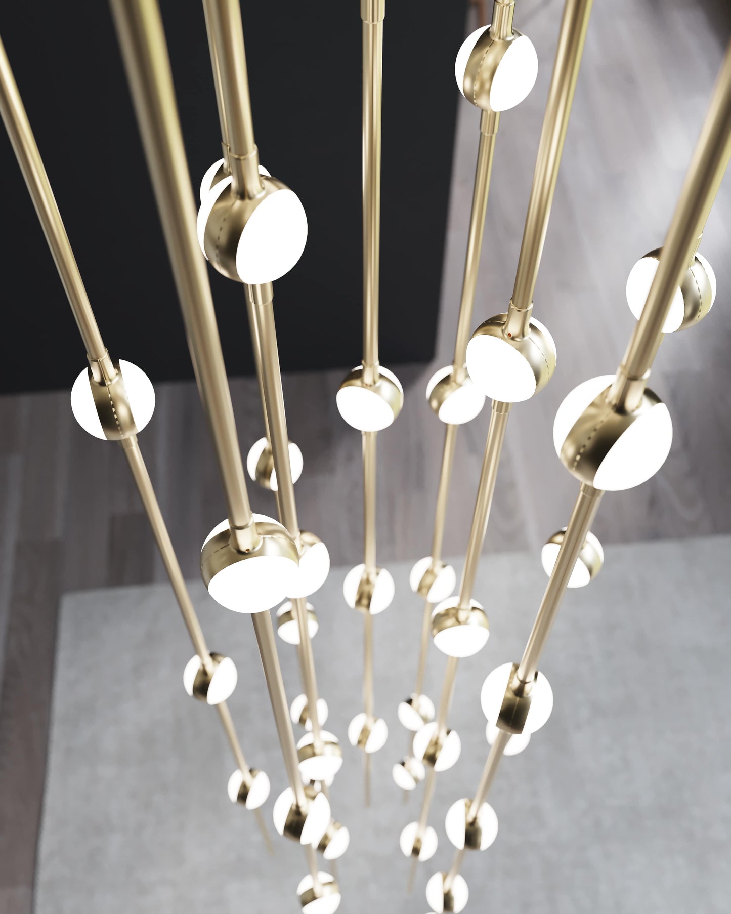 Constellation 55 Light 12" Wide LED Abstract Multi Light Pendant with Clear Acrylic Shades