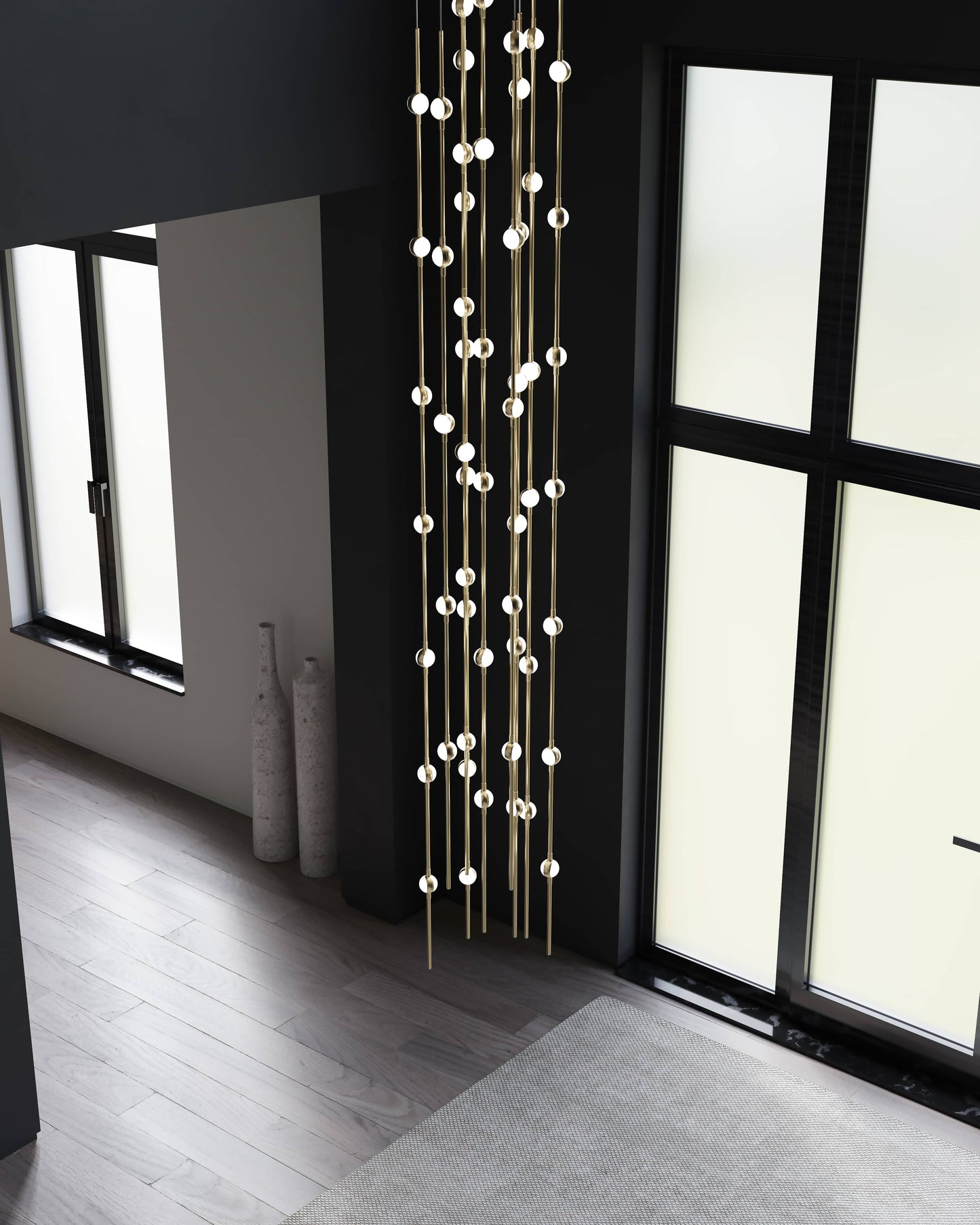 Constellation 55 Light 12" Wide LED Abstract Multi Light Pendant with Clear Acrylic Shades
