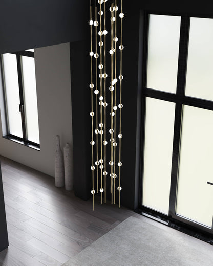 Constellation 55 Light 12" Wide LED Abstract Multi Light Pendant with Clear Acrylic Shades