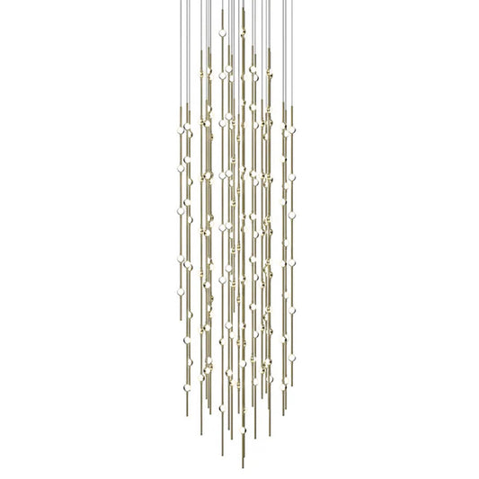 Constellation 156 Light 25" Wide LED Abstract Multi Light Pendant with White Acrylic Shades