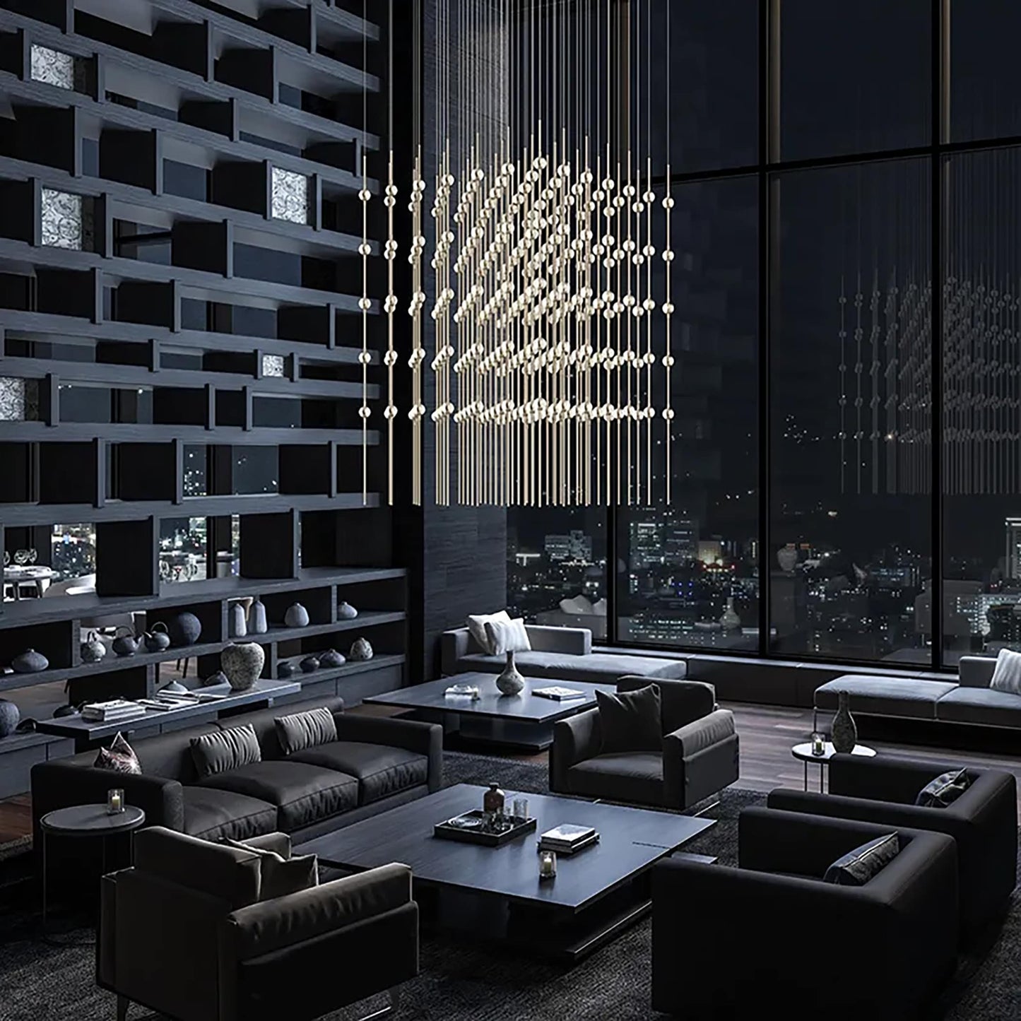 Constellation 100 Light 21" Wide LED Abstract Multi Light Pendant with Clear Acrylic Shades