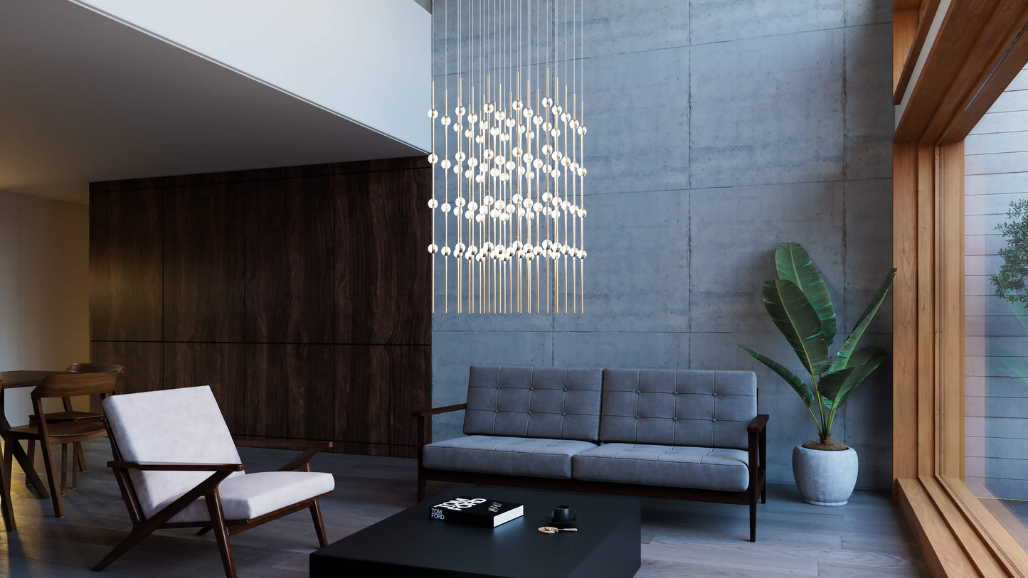 Constellation 100 Light 21" Wide LED Abstract Multi Light Pendant with Clear Acrylic Shades