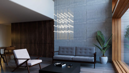 Constellation 100 Light 21" Wide LED Abstract Multi Light Pendant with Clear Acrylic Shades