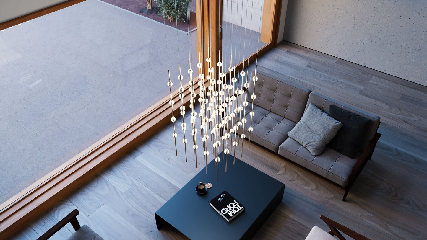 Constellation 100 Light 21" Wide LED Abstract Multi Light Pendant with Clear Acrylic Shades