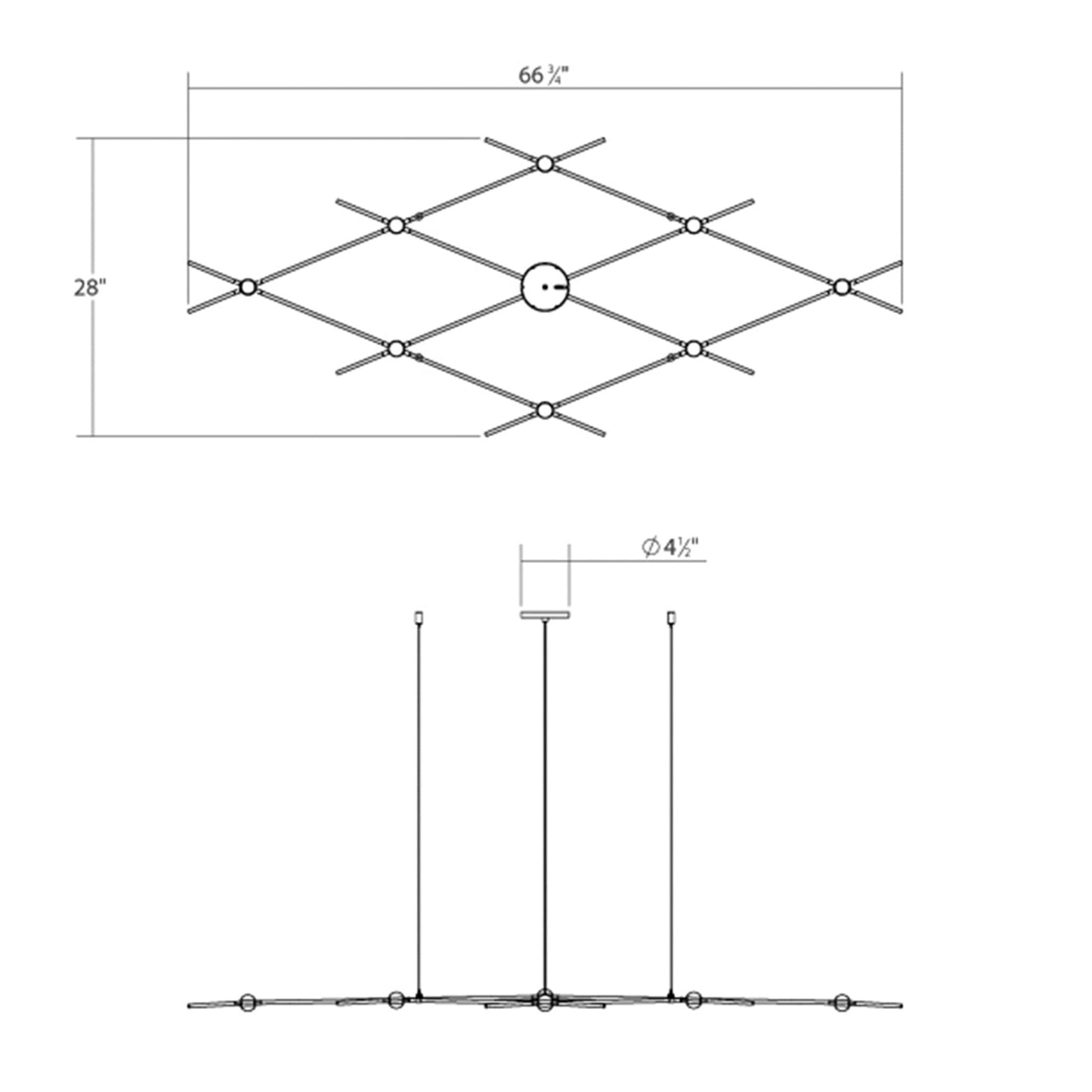 Constellation 9 Light 67" Wide LED Chandelier with Faceted Acrylic Shades