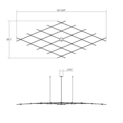 Constellation 25 Light 122" Wide LED Chandelier with Faceted Acrylic Shades