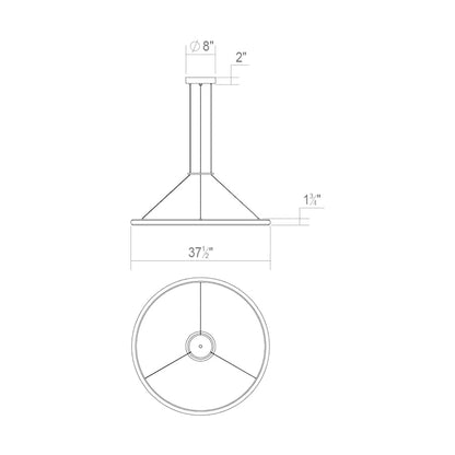 Sonneman Luna 38" Wide LED Ring Chandelier - 2700K