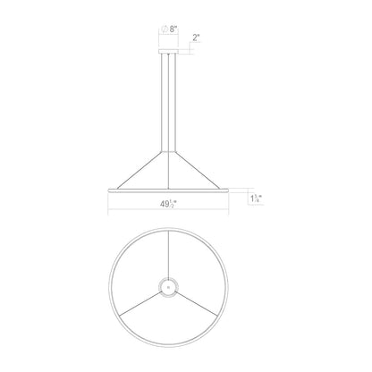 Luna 50" Wide LED Ring Chandelier - 2700K