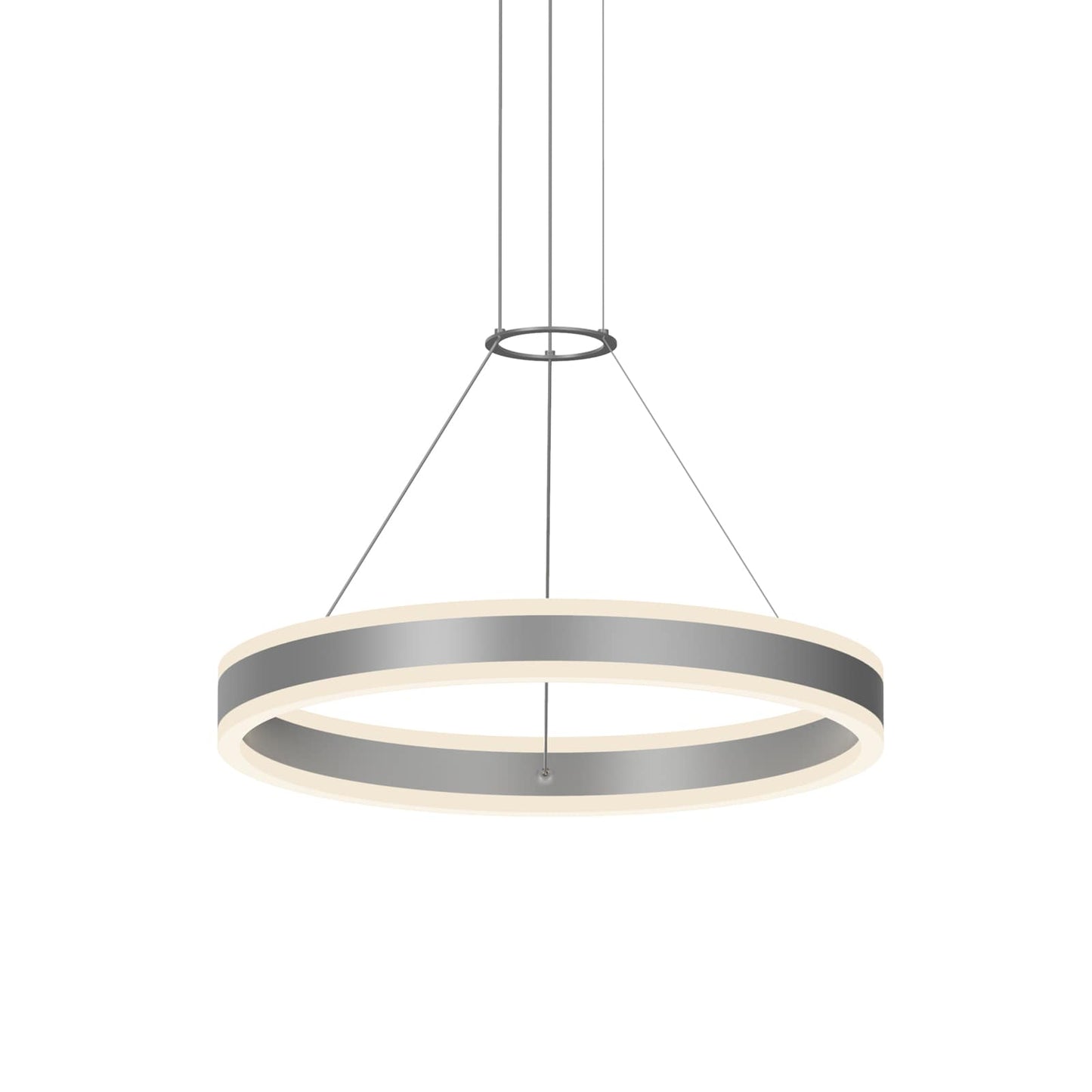 Double Corona 24" Wide Integrated LED Ring Chandelier with Acrylic Shades