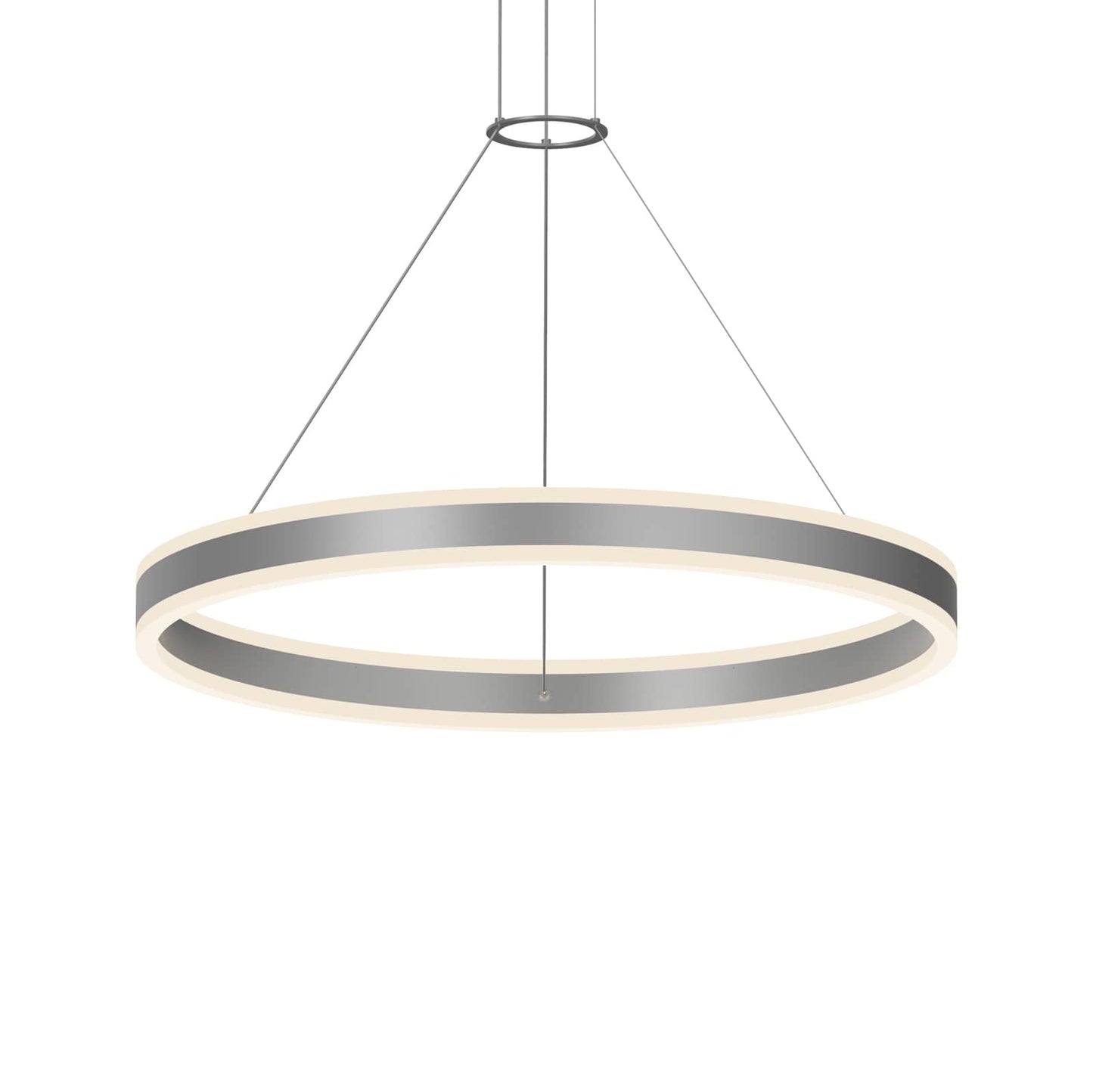 Double Corona 32" Wide Integrated LED Ring Chandelier with Acrylic Shades