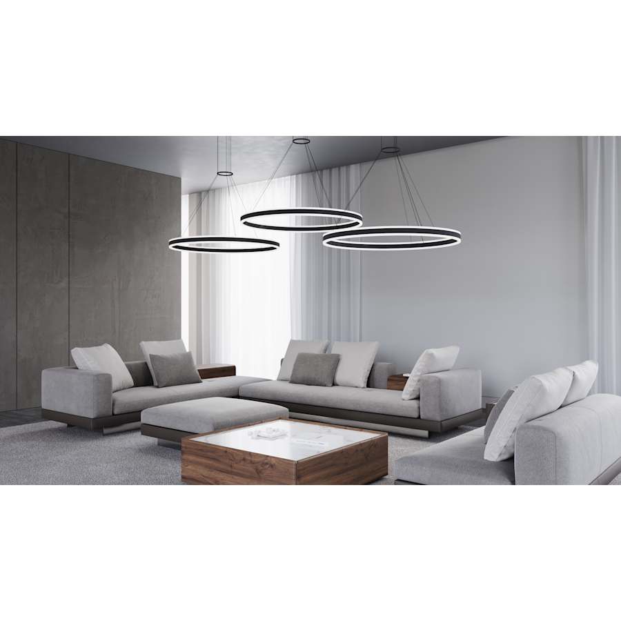 Sonneman Double Corona 32" Wide Integrated LED Ring Chandelier with Acrylic Shades