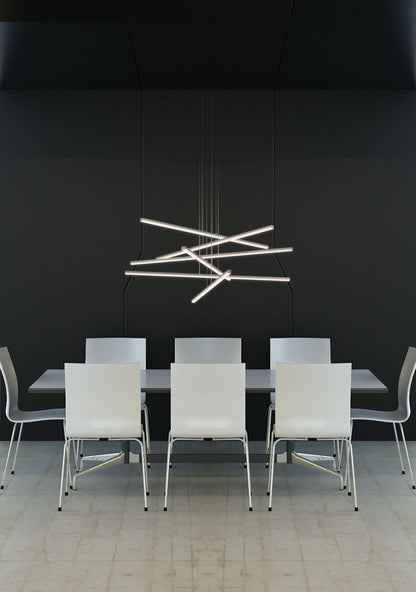 Stix 40" Wide 6 Arm LED Chandelier