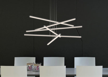 Stix 40" Wide 6 Arm LED Chandelier