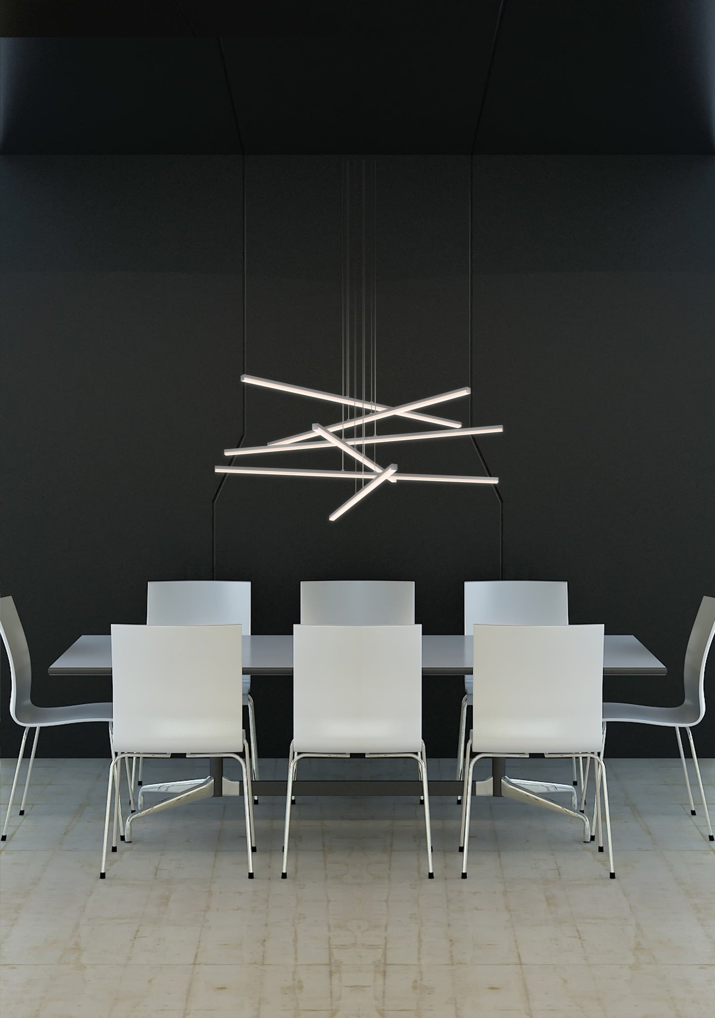 Stix 40" Wide 6 Arm LED Chandelier
