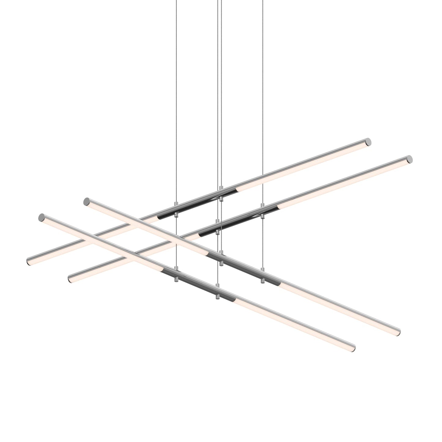 Tik-Tak 47-1/2" Wide LED Two Tier Linear Chandelier with Optical Acrylic Shades