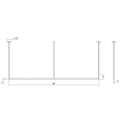 Sonneman Thin-Line 96" Wide Two Sided Integrated LED Suspension Linear Pendant - 3000K
