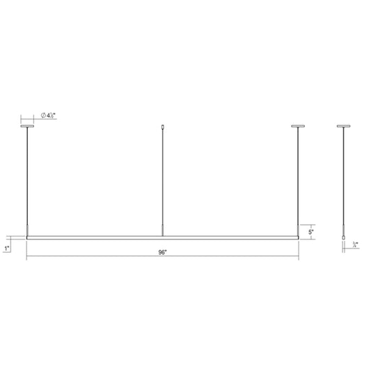 Thin-Line 96" Wide Two Sided Integrated LED Suspension Linear Pendant - 3000K