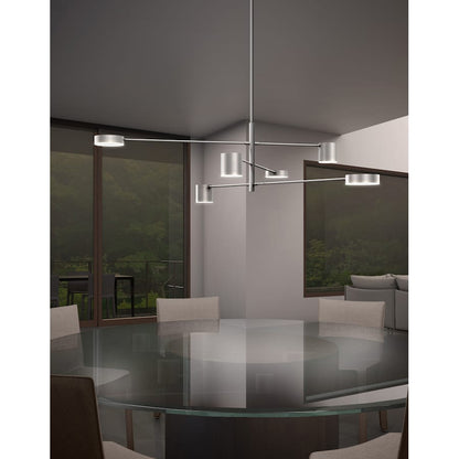 Sonneman Counterpoint 45" Wide Integrated LED Chandelier with Optical Acrylic Shades