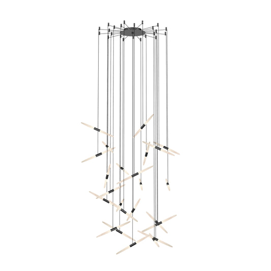 Ballet 24 Light 49" Wide LED Abstract Multi Light Pendant with Flush Mounted Arms