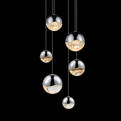 Grapes 6 Light 12" Wide LED Suspension Multi Light Pendant