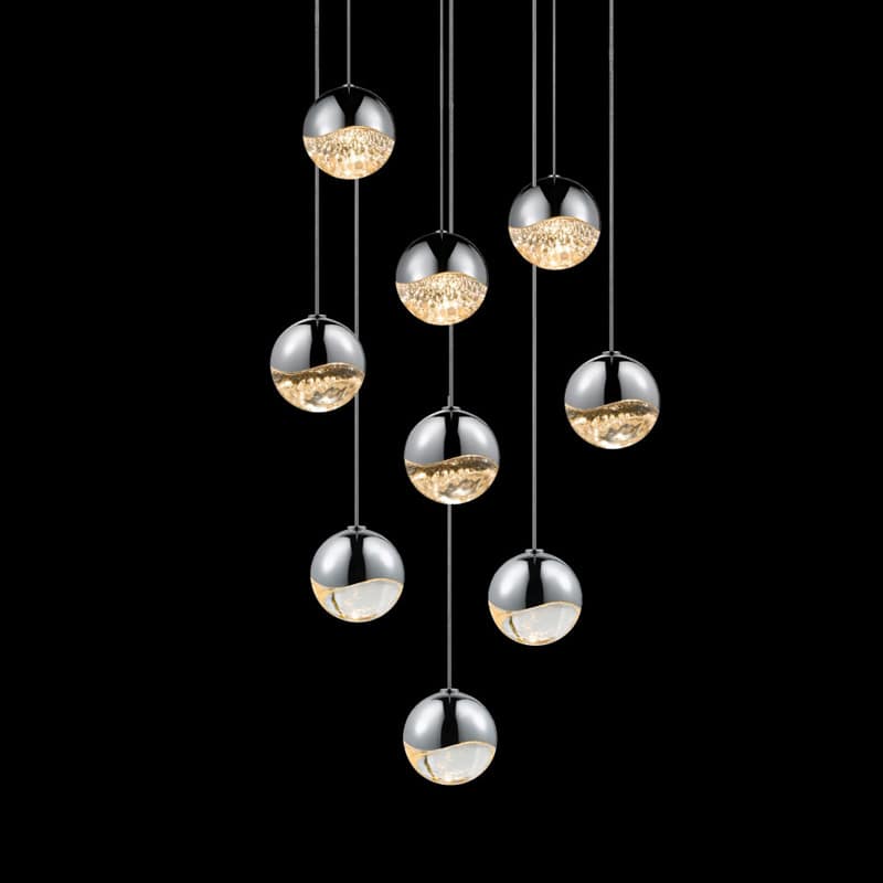 Grapes 9 Light 13" Wide LED Suspension Multi Light Pendant
