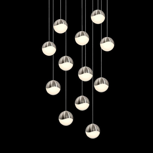 Grapes 12 Light 17" Wide LED Suspension Multi Light Pendant