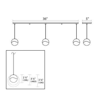 Grapes 3 Light 38" Wide LED Suspension Linear Pendant