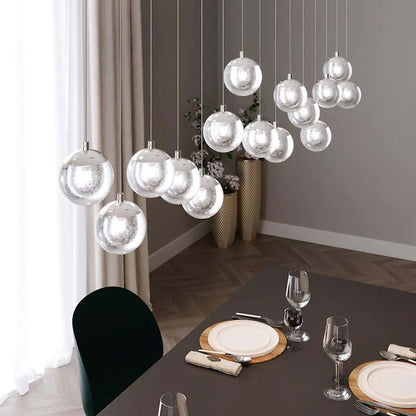 Sonneman Champagne Bubbles 6 Light 12" Wide LED Multi Light Pendant with Seeded Glass Shades
