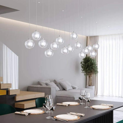 Sonneman Champagne Bubbles 9 Light 14" Wide LED Multi Light Pendant with Seeded Glass Shades