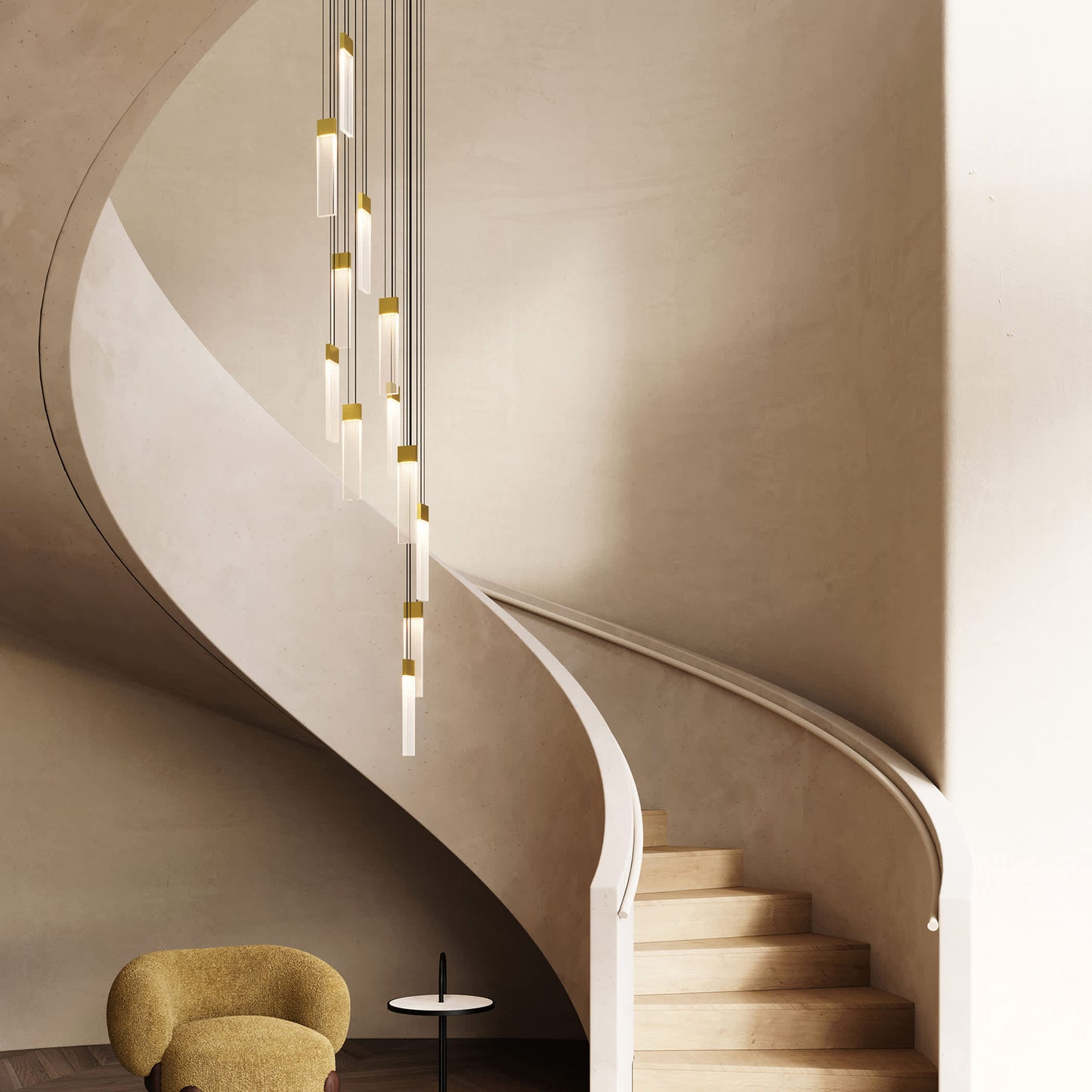 V Panels 7" Wide Suspension Multi Light Pendant