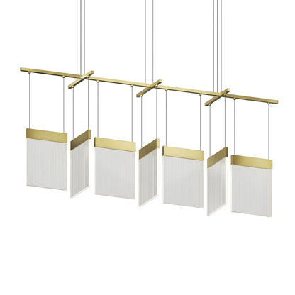 V Panels 56" Wide Suspension Linear Pendant