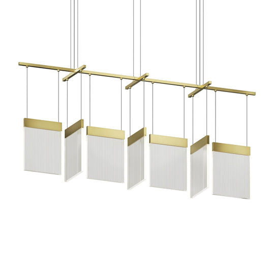 V Panels 56" Wide Suspension Linear Pendant
