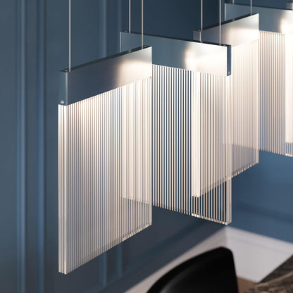 V Panels 56" Wide Suspension Linear Pendant