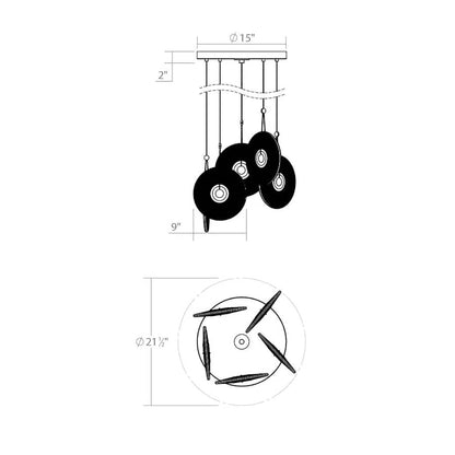 Sonneman Meclisse 5 Light LED Pendant