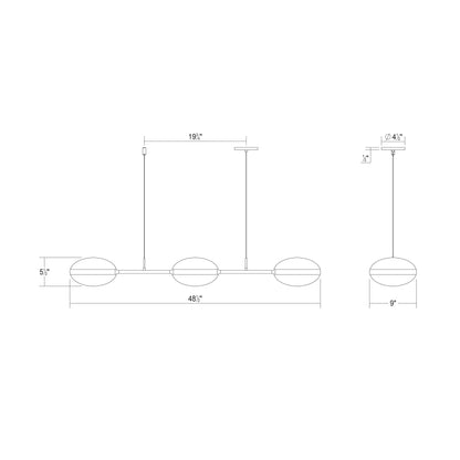 Pillows 6 Light 49" Wide LED Suspension Linear Pendant