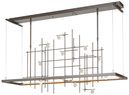 Spring 53.4"W Oil Rubbed Bronze Standard LED Pendant w/ Clear Bubble S