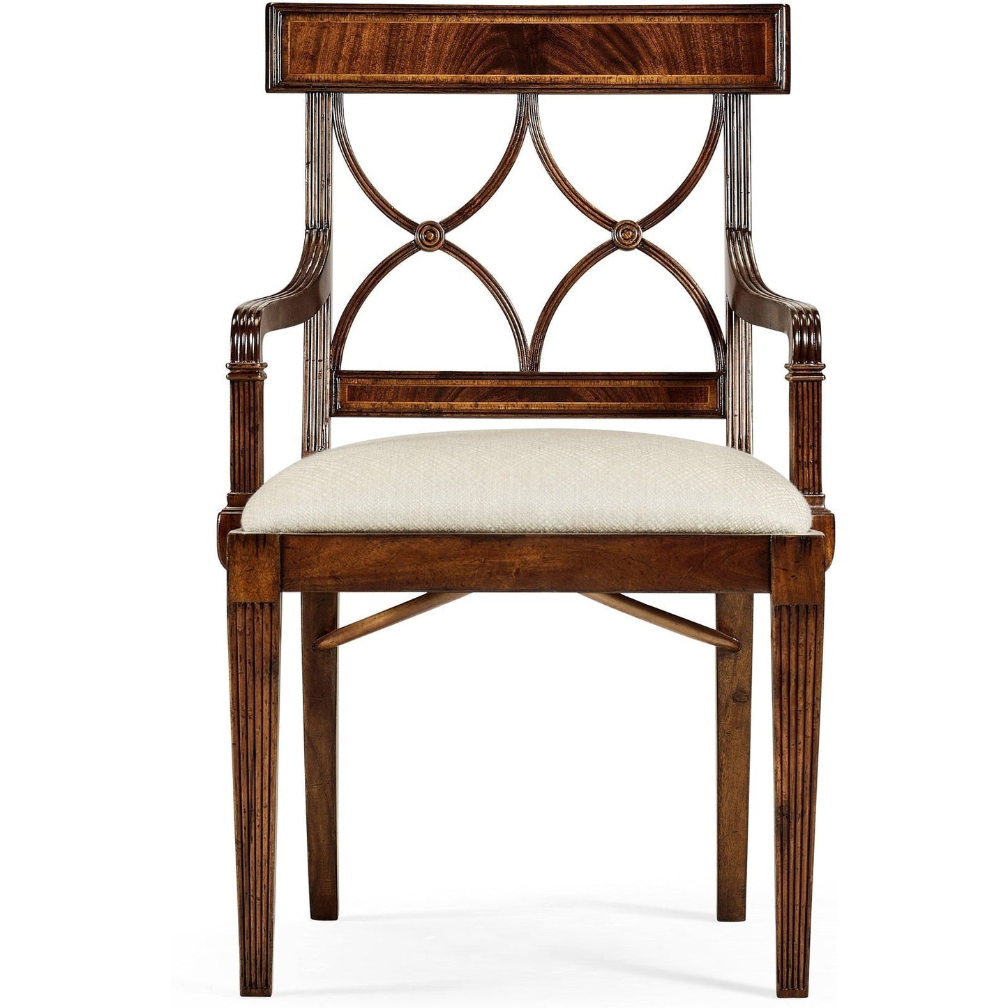 Jonathan Charles Buckingham Curved Back Arm Chair (494347-AC-MAH-F200) - Set of 2
