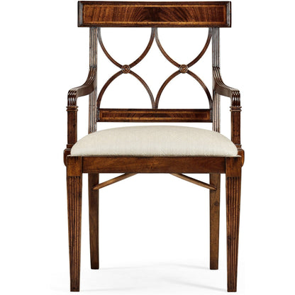 Jonathan Charles Buckingham Curved Back Arm Chair (494347-AC-MAH-F200) - Set of 2